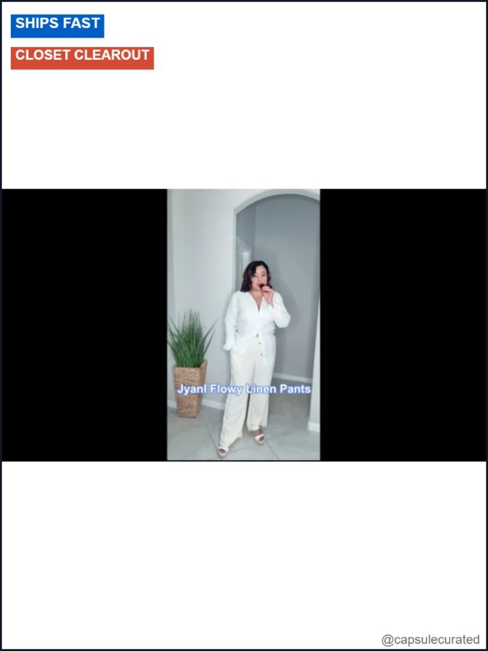 Linen Pants Women Flowy Palazzo High Waist Wide Leg Trousers Summer Beach
